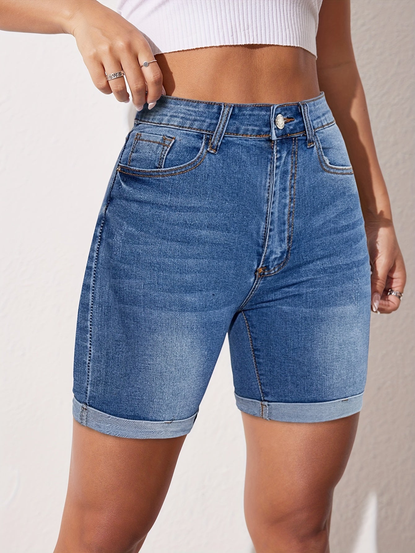 Raphaelle | Stretch Fit Bermuda Jean Short