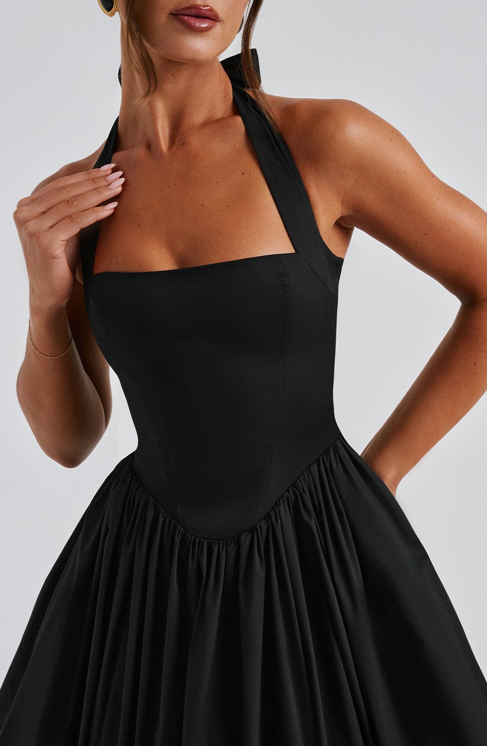 Ariana | Women Wedding Guest Halter Midi Dress