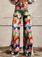 Eliane | Retro Floral Wide-Leg Pants