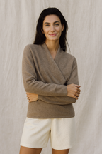 Natalie | Women’s Winter Wrap V Neck Knit Sweater