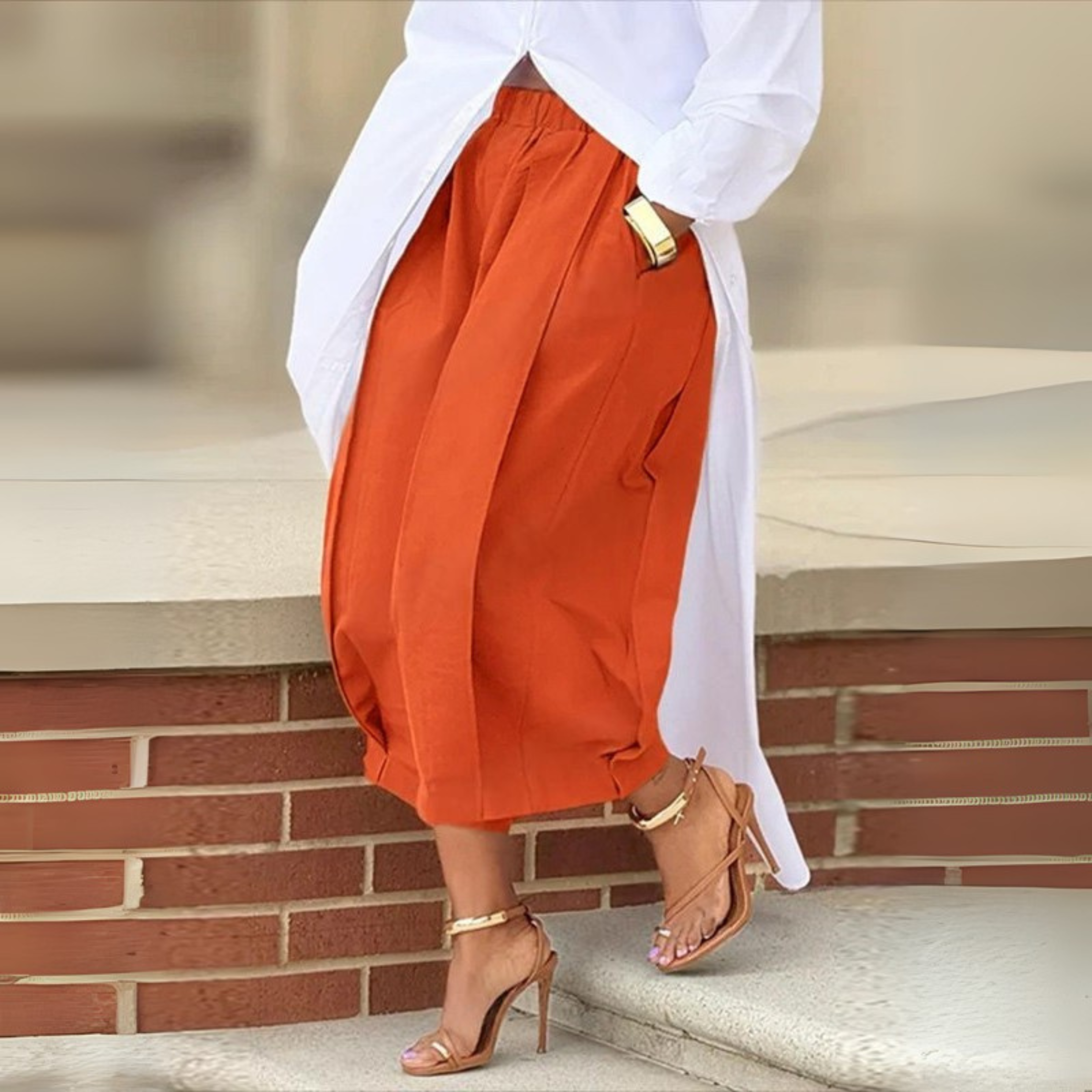 Falia | Elegant Elastic Waistband Lantern Pants