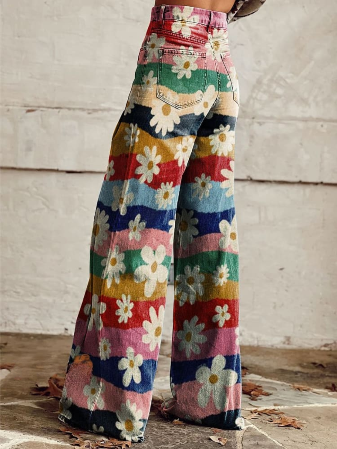 Eliane | Retro Floral Wide-Leg Pants