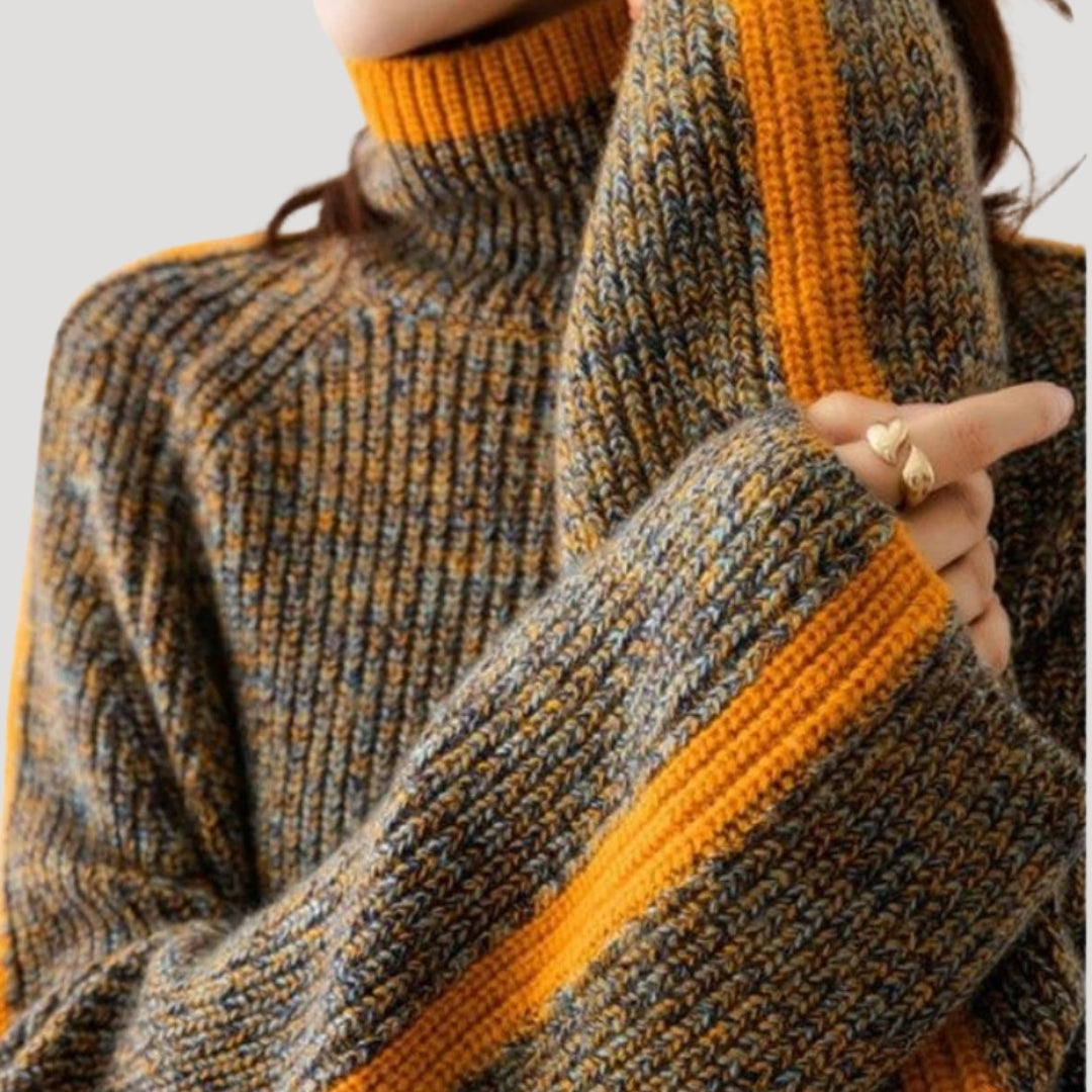 Brooklyn | Women’s Spring Ribbed Turtleneck Knit Sweater