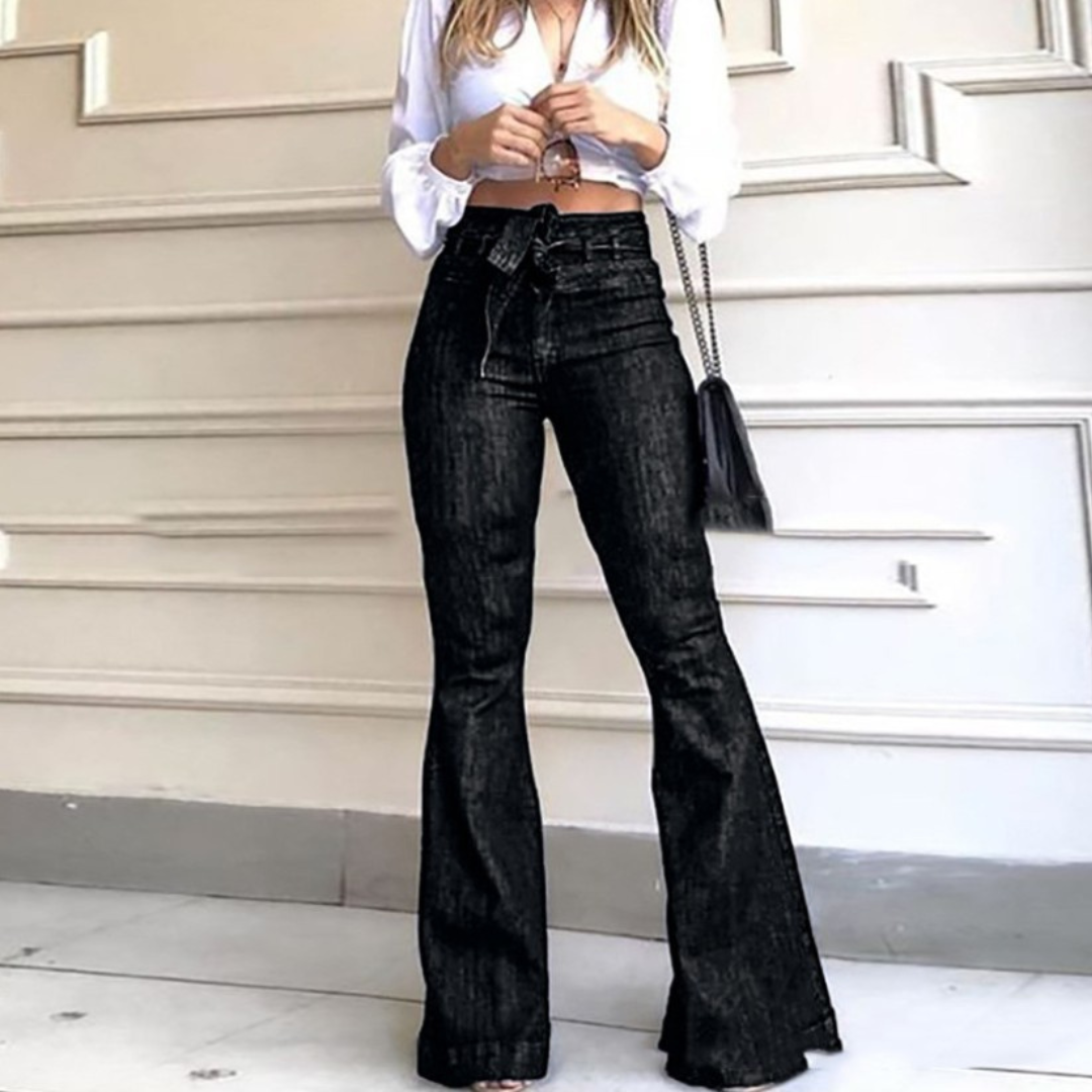 Kyra | Vintage Wide Leg Lace-Up Flared Pants