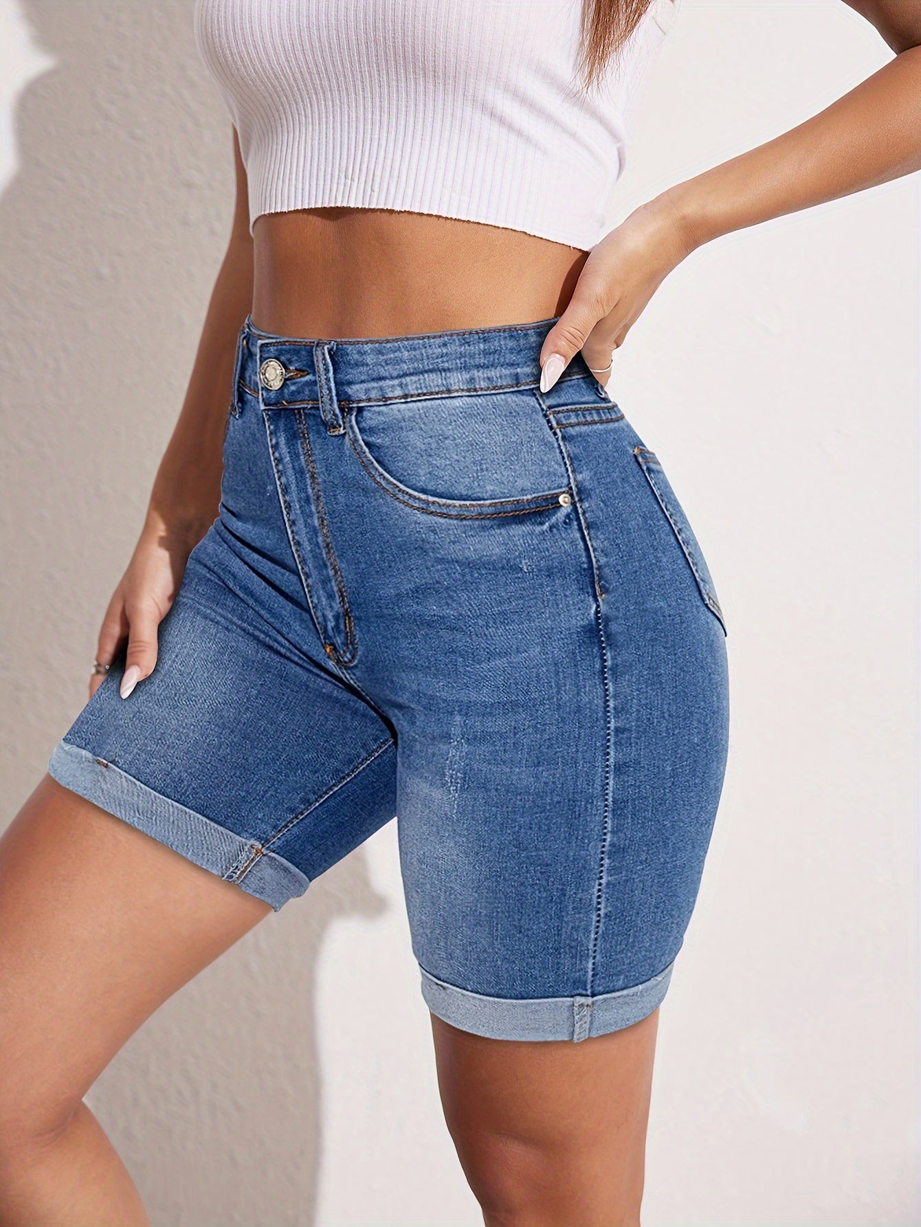 Raphaelle | Stretch Fit Bermuda Jean Short