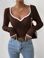 Claire | Women’s Winter Contrast Trim Knit Sweater