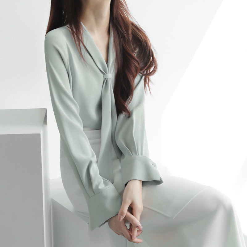 Bow-Tie Chiffon Blouse