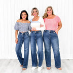 Tallis | Comfy Double Down Wide Leg Jeans