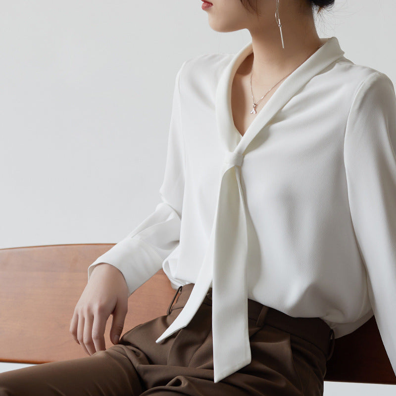 Bow-Tie Chiffon Blouse