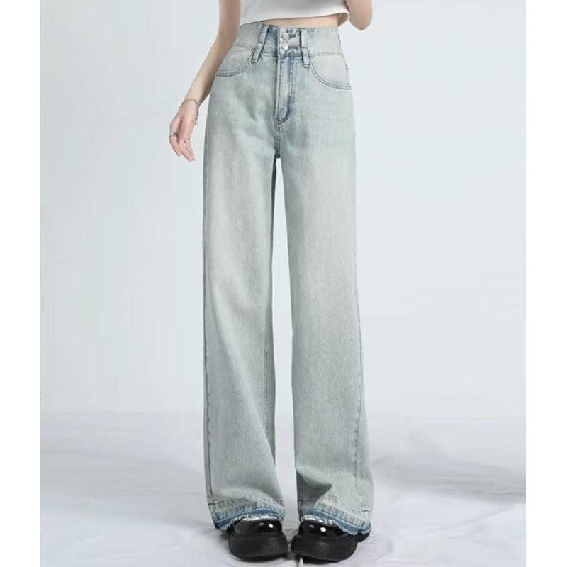 Mavina | Summer Loose Fit Hem Jeans