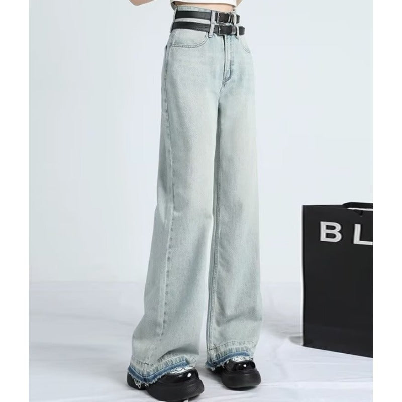 Mavina | Summer Loose Fit Hem Jeans