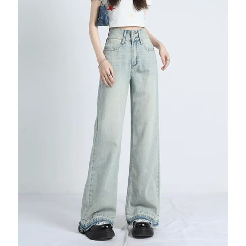Mavina | Summer Loose Fit Hem Jeans