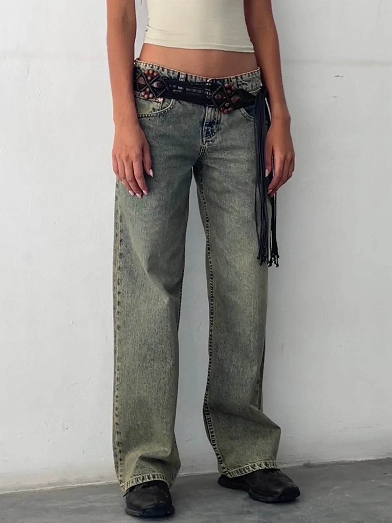 Sylvaine | Vintage Casual Baggy Jeans