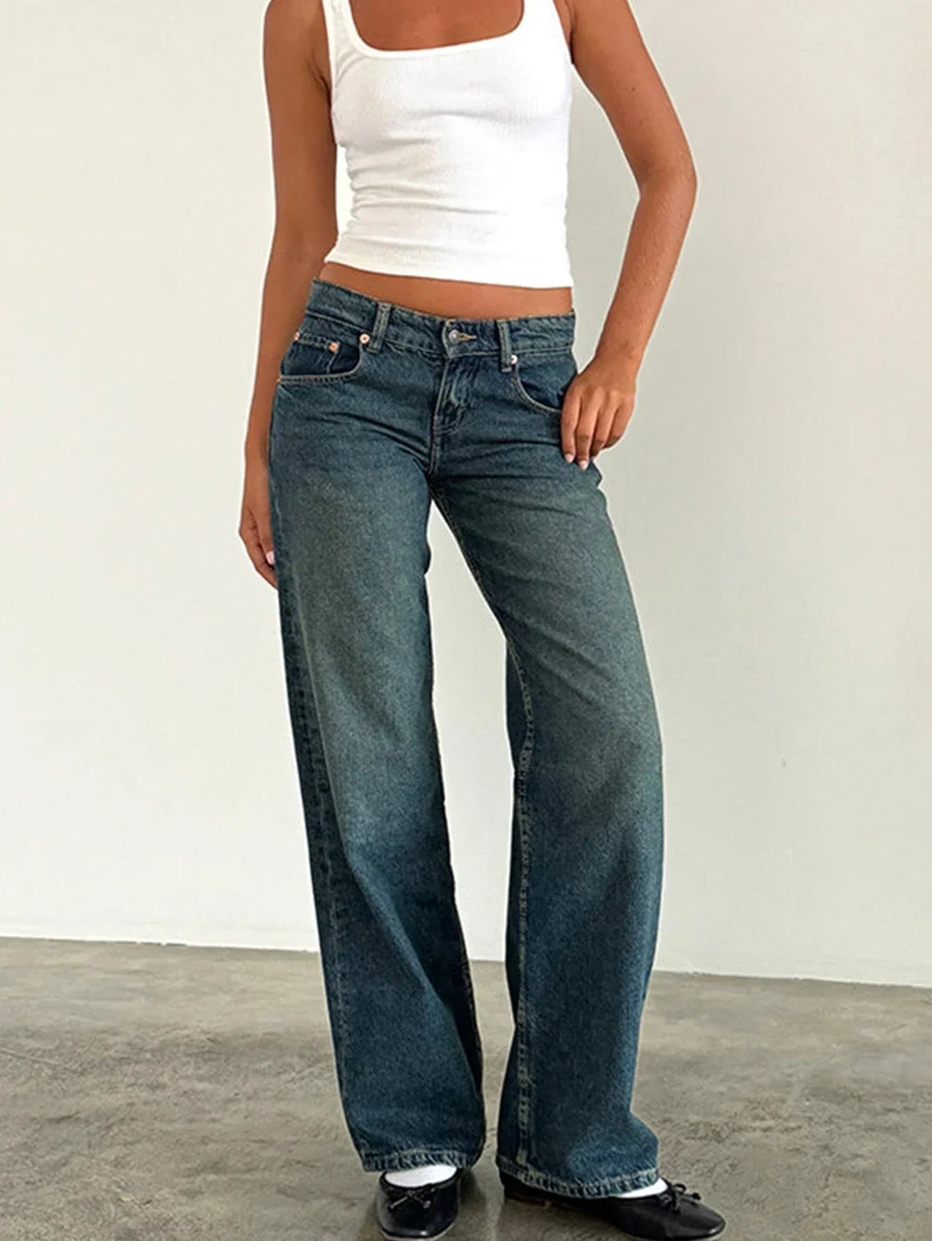 Sylvaine | Vintage Casual Baggy Jeans