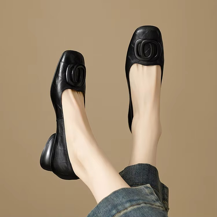 Charlotte | Opium Leather Flats