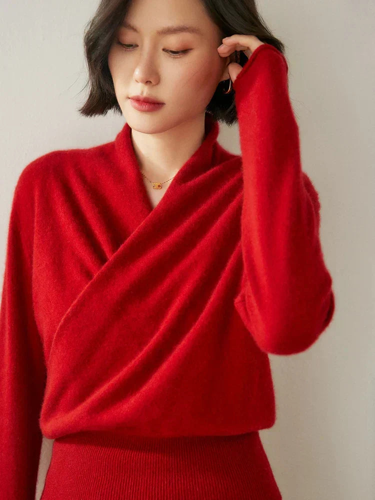Rose | Women’s Elegant Wrap Crossover Chic Sweater