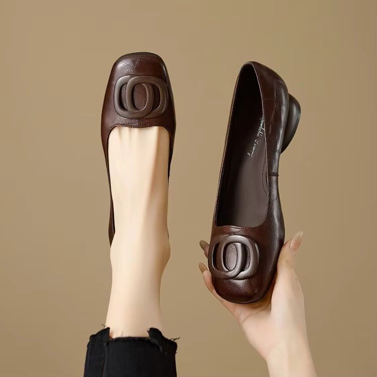 Charlotte | Opium Leather Flats