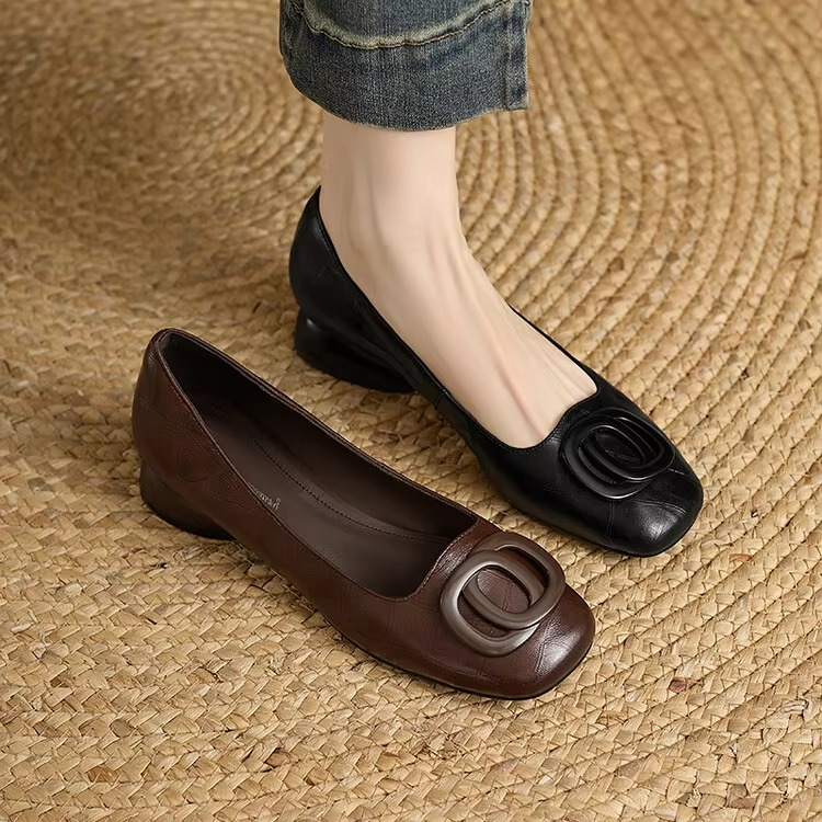 Charlotte | Opium Leather Flats