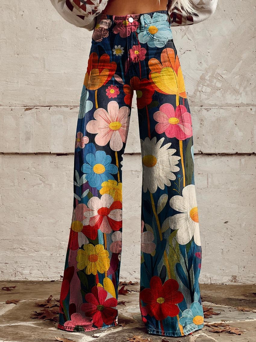 Fleur | Chic Floral Wide-Leg Pants