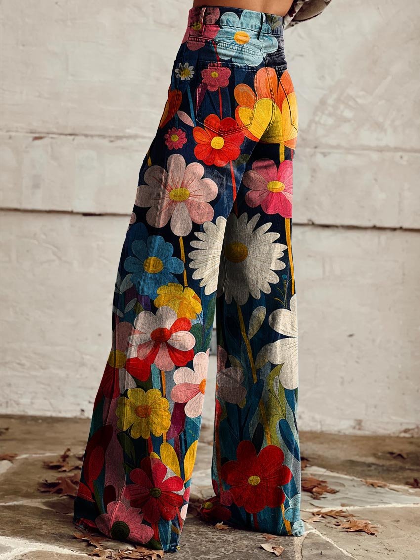 Fleur | Chic Floral Wide-Leg Pants